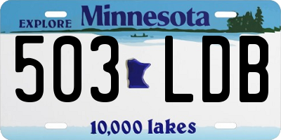 MN license plate 503LDB