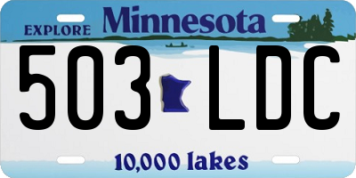 MN license plate 503LDC