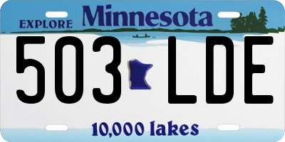 MN license plate 503LDE