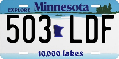 MN license plate 503LDF