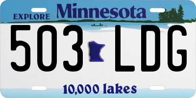MN license plate 503LDG
