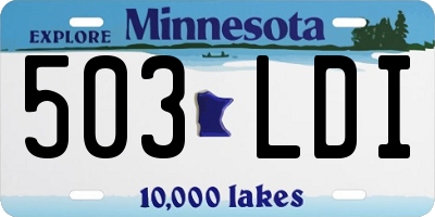 MN license plate 503LDI