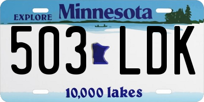 MN license plate 503LDK