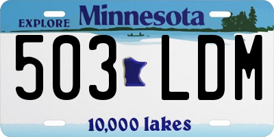 MN license plate 503LDM