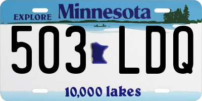 MN license plate 503LDQ