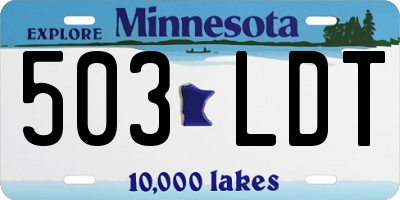 MN license plate 503LDT