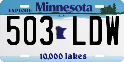 MN license plate 503LDW