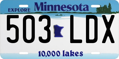 MN license plate 503LDX
