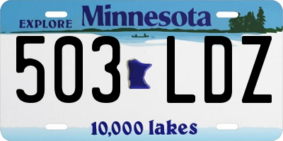 MN license plate 503LDZ