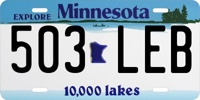 MN license plate 503LEB