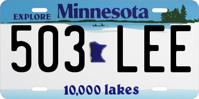 MN license plate 503LEE