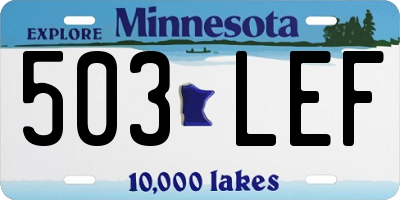 MN license plate 503LEF