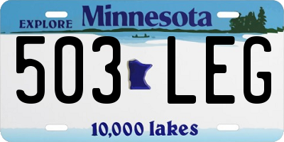MN license plate 503LEG