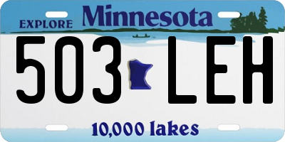 MN license plate 503LEH
