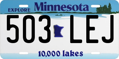 MN license plate 503LEJ