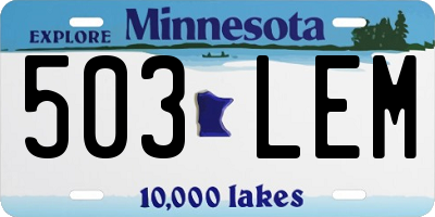 MN license plate 503LEM