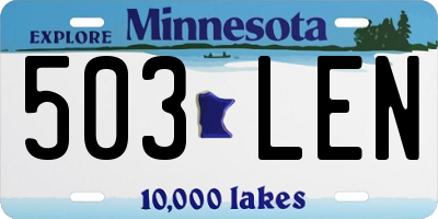 MN license plate 503LEN