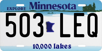 MN license plate 503LEQ