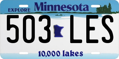 MN license plate 503LES