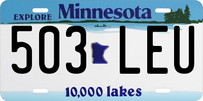 MN license plate 503LEU
