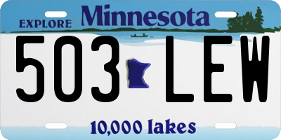 MN license plate 503LEW
