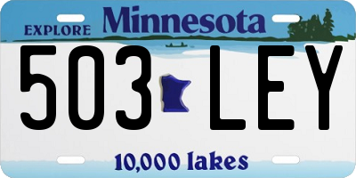 MN license plate 503LEY