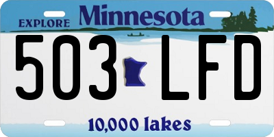 MN license plate 503LFD