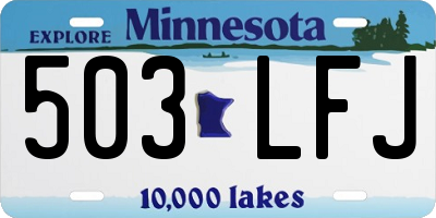 MN license plate 503LFJ