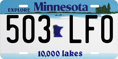 MN license plate 503LFO