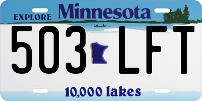 MN license plate 503LFT
