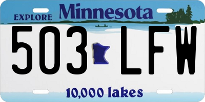 MN license plate 503LFW
