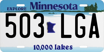 MN license plate 503LGA
