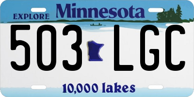 MN license plate 503LGC
