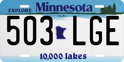 MN license plate 503LGE