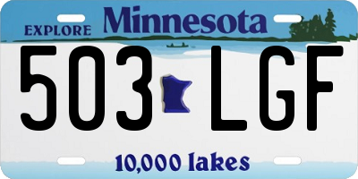 MN license plate 503LGF