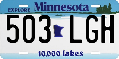 MN license plate 503LGH