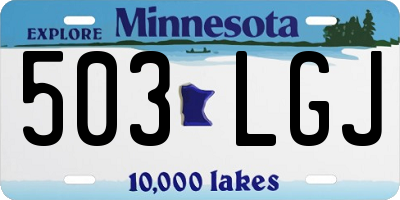 MN license plate 503LGJ