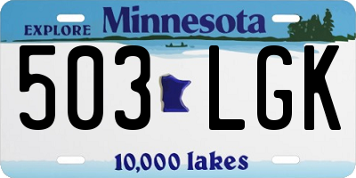 MN license plate 503LGK