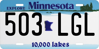 MN license plate 503LGL