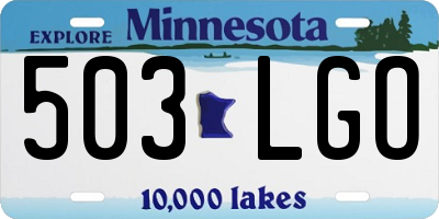 MN license plate 503LGO