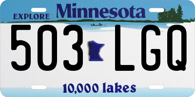MN license plate 503LGQ
