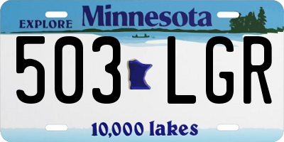 MN license plate 503LGR