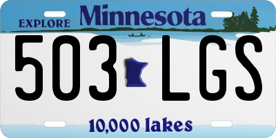 MN license plate 503LGS