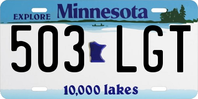 MN license plate 503LGT