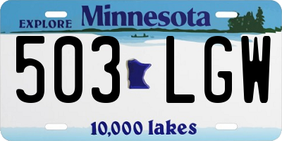 MN license plate 503LGW