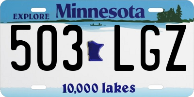 MN license plate 503LGZ
