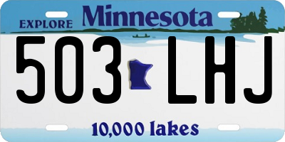 MN license plate 503LHJ