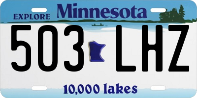 MN license plate 503LHZ