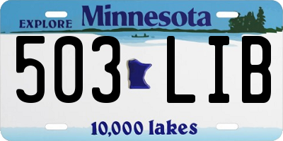 MN license plate 503LIB