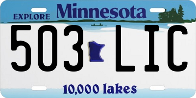 MN license plate 503LIC